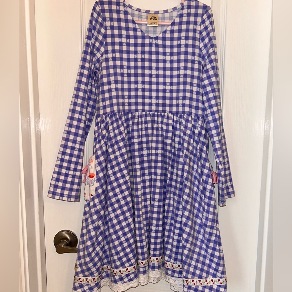Wildflowers Valentine’s Day gingham dress and bows